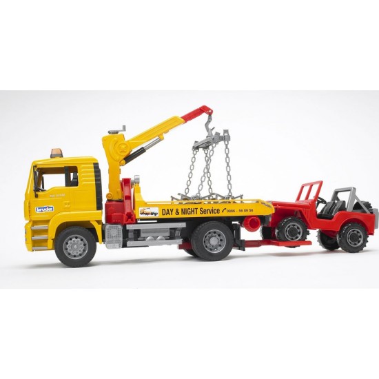 Bruder Φορτηγό MAN Οδικής Βοήθειας με Γερανό και Τζιπάκι (2750)