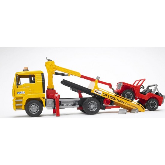Bruder Φορτηγό MAN Οδικής Βοήθειας με Γερανό και Τζιπάκι (2750)
