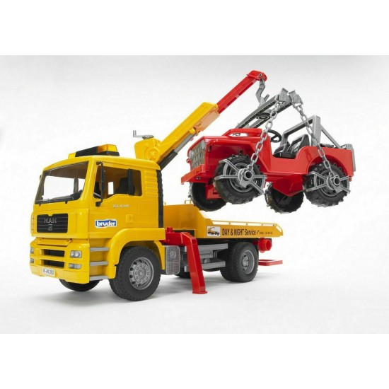 Bruder Φορτηγό MAN Οδικής Βοήθειας με Γερανό και Τζιπάκι (2750)