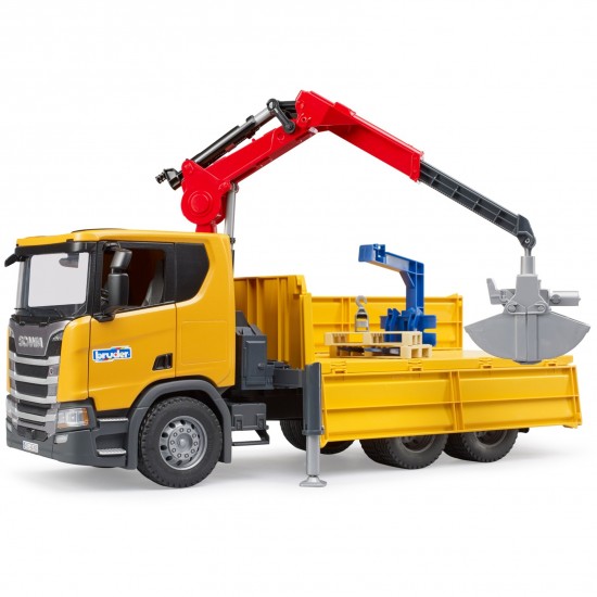 Bruder Χωματουργικό Scania Super 560R με γερανό & 2 παλέτες (3551)