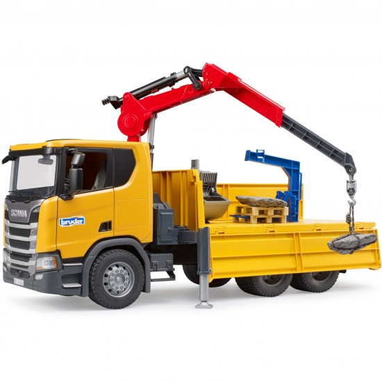 Bruder Χωματουργικό Scania Super 560R με γερανό & 2 παλέτες (3551)