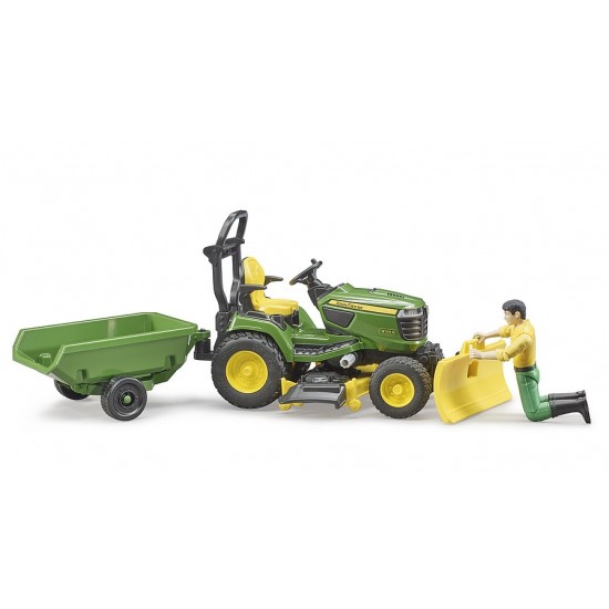 Bruder Τρακτεράκι για Γκαζόν John Deere με Κηπουρό Καρότσα (62104)