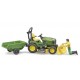 Bruder Τρακτεράκι για Γκαζόν John Deere με Κηπουρό Καρότσα (62104)
