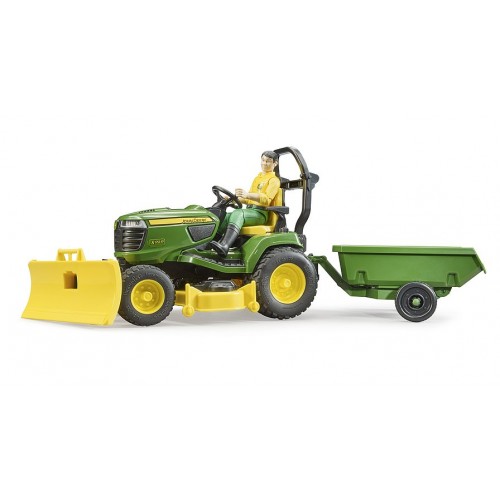 Bruder Τρακτεράκι για Γκαζόν John Deere με Κηπουρό Καρότσα (62104)
