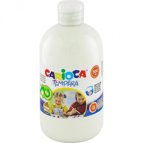 Carioca Τέμπερα Ζωγραφικής Λευκή σε Μπουκάλι 500ml (1034042701)
