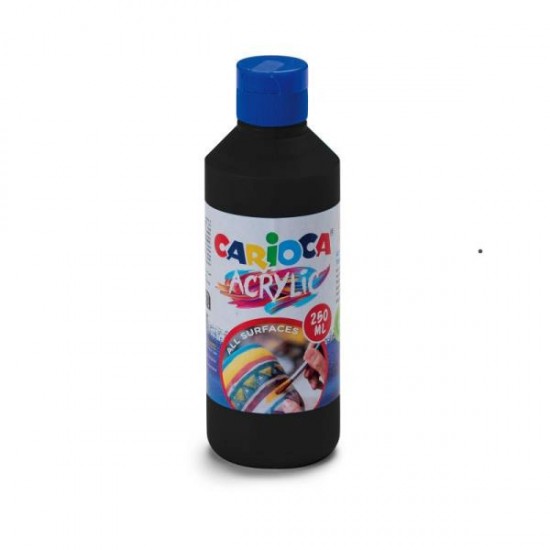 Carioca Ακρυλικό Χρώμα Ζωγραφικής Black 250ml (1034043102)