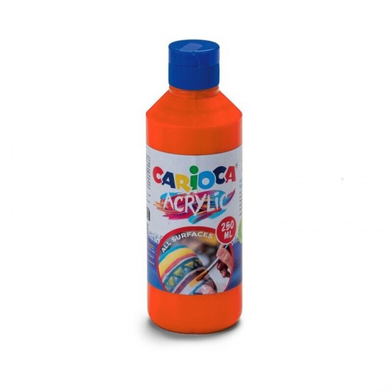 Carioca Ακρυλικό Χρώμα Ζωγραφικής Orange 250ml (1034043111)