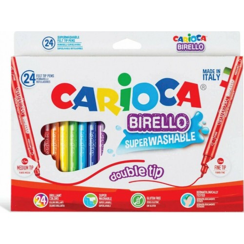 Carioca Μαρκαδόροι Ζωγραφικής Birello Dual Tip 24 Τεμάχια (10341521)
