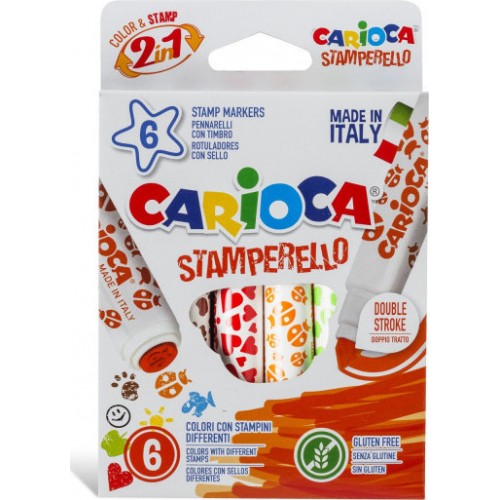 Carioca Μαρκαδόροι Ζωγραφικής Stamperello 6 χρώματα (10342279)