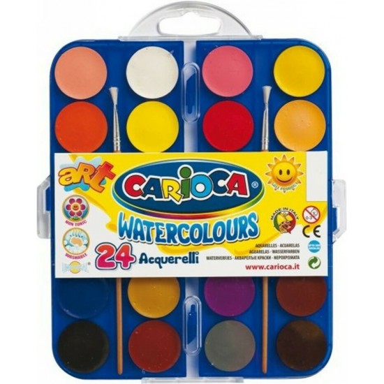Carioca Aquarelli Σετ Νερομπογιές με Πινέλο 24 Χρωμάτων (10342401)