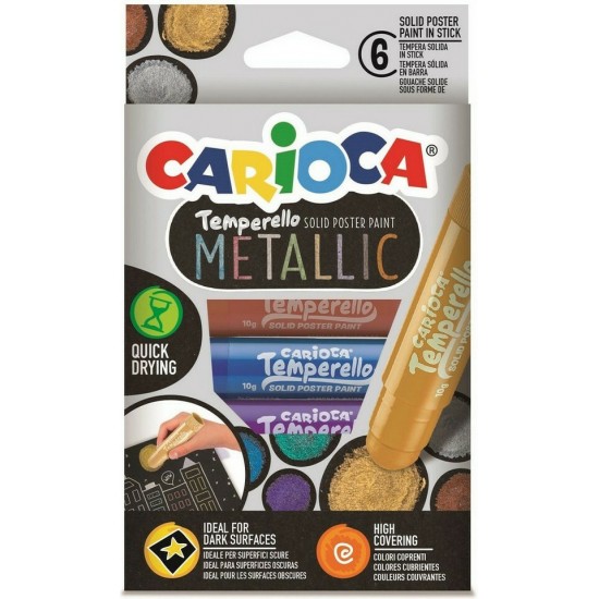 Carioca Temperello Metallic Πλενόμενοι Μαρκαδόροι Ζωγραφικής Χονδροί σε 6 Χρώματα (10342674)