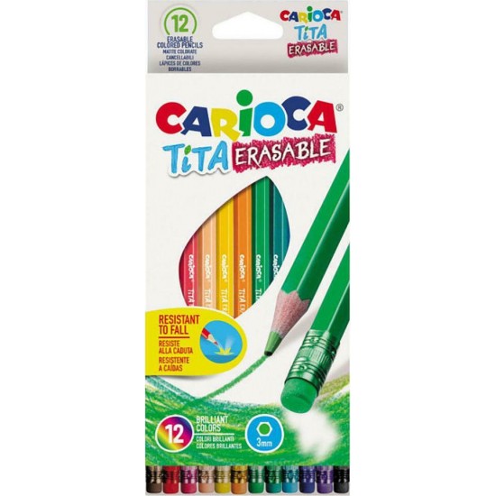 Carioca Tita Erasable Ξυλομπογιές με Γόμα 12τμχ (10342897)