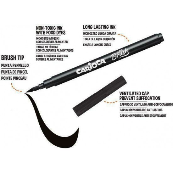 Carioca Super Brush Μαρκαδόροι Ζωγραφικής Λεπτοί 10 Χρώματα (10342937)