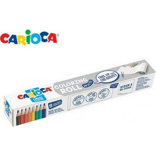 Carioca Ρολό Ζωγραφικής Λευκό Και Ξυλομπογιές 8 Τεμ. (10342980)