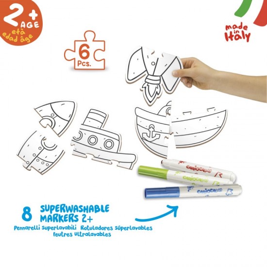 Carioca Σετ Ζωγραφικής  Baby Coloring Puzzle Transports (10343080)