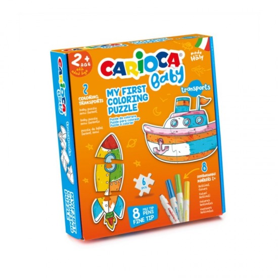 Carioca Σετ Ζωγραφικής  Baby Coloring Puzzle Transports (10343080)
