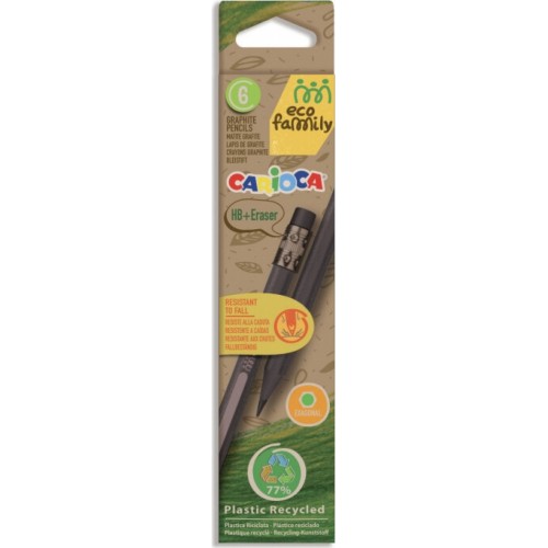 Carioca Eco Family Μολύβια με Γόμα Γκρι Σετ 6  (10343091)