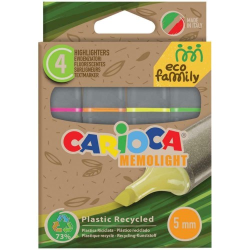 Carioca Eco Family Memolight Μαρκαδόροι Υπογράμμισης 5mm Πολύχρωμοι 4τμχ (10343098) Carioca Eco Family Memolight Μαρκαδόροι Υπογράμμισης 5mm Πολύχρωμοι 4τμχ (10343098)