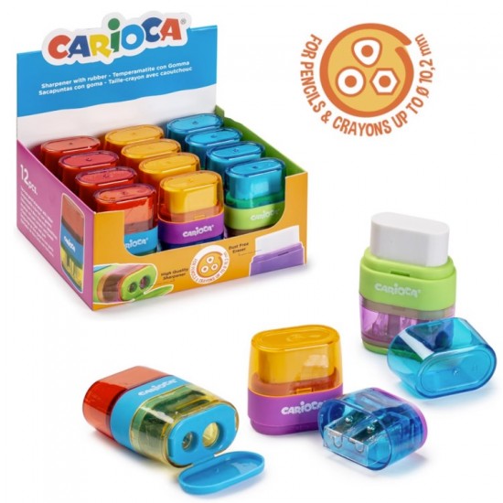 Carioca Διπλή Ξύστρα Και Γόμα (Διάφορα Χρώματα) (10343108)