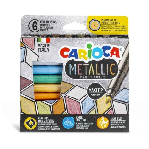 CARIOCA Μαρκαδόροι Σετ Jumbo Metallic 6 χρωμ. (10343161) CARIOCA Μαρκαδόροι Σετ Jumbo Metallic 6 χρωμ. (10343161)