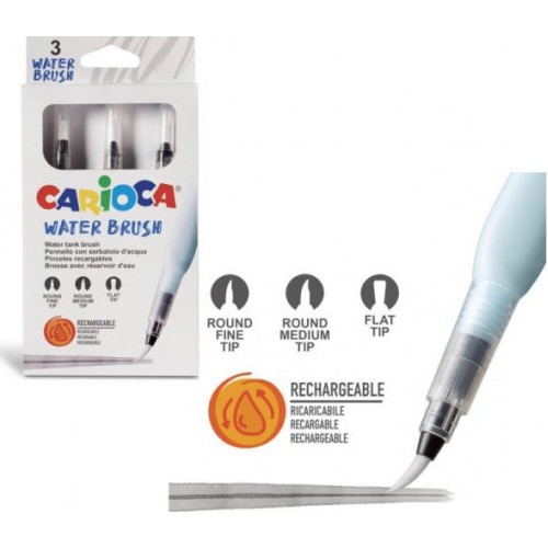 Carioca Water Brush Σετ Πινέλα Ζωγραφικής 3τμχ (10343170)