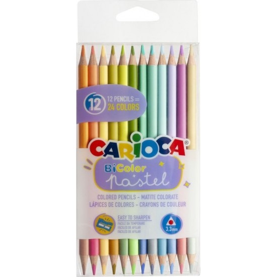Carioca Ξυλομπογιές Bicolor pastel 12τμχ/24χρώμ. (10343309)