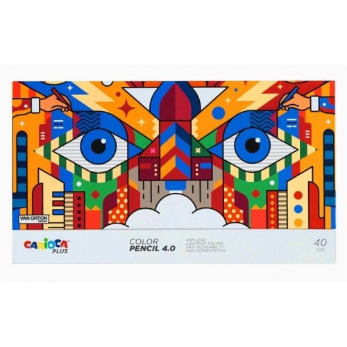 Carioca Plus Κραγιόν Ξύλινα set 40 χρωμάτων hard box(10345204)