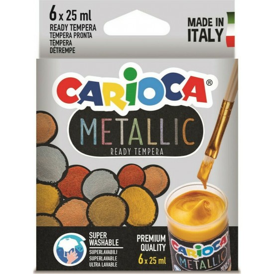 Carioca Metallic Ready Tempera Πολύχρωμες σε Βαζάκι 25ml (103KO026)