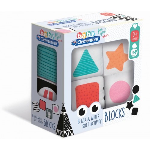 Βρεφικό Παιχνίδι Μαλακοί Κύβοι Άσπρο-Μαύρο (1000-17321)