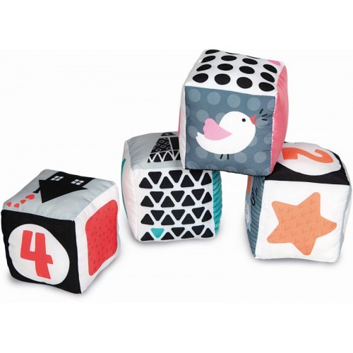 Βρεφικό Παιχνίδι Μαλακοί Κύβοι Άσπρο-Μαύρο (1000-17321)