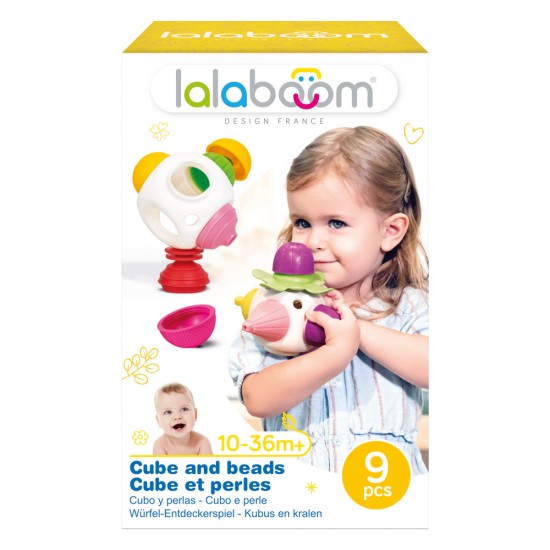 As Lalaboom Βρεφικό Παιχνίδι Μίνι Κύβος Με 4Τμχ Χάντρες (1000-86161)