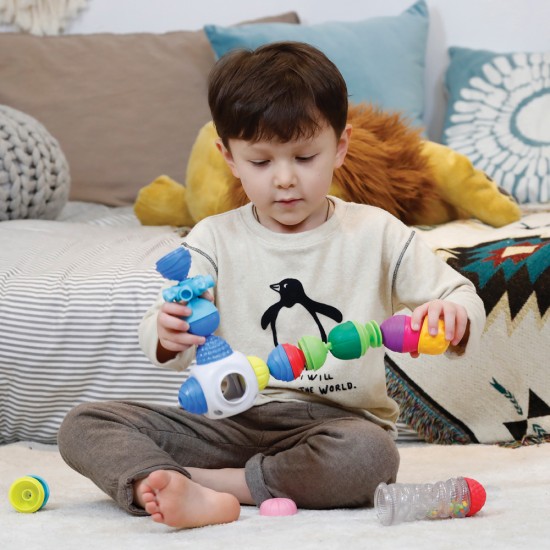 As Lalaboom Βρεφικό Παιχνίδι Μίνι Κύβος Με 4Τμχ Χάντρες (1000-86161)