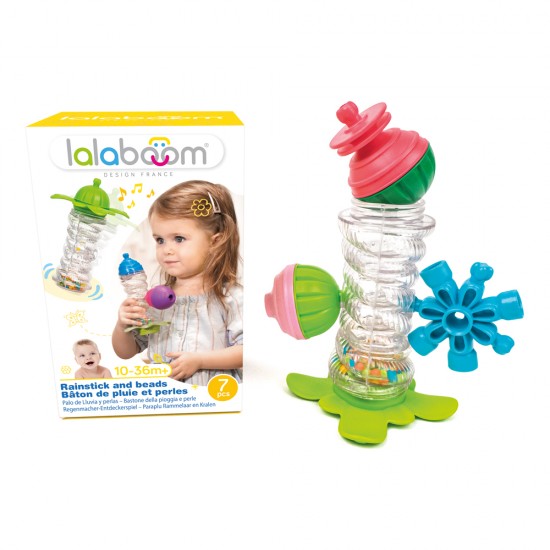 As Lalaboom Βρεφικό Παιχνίδι Κύλινδρος Ήχου Βροχής Με 4ΜΧ Χάντρες και Αξεσουάρ (1000-86163)