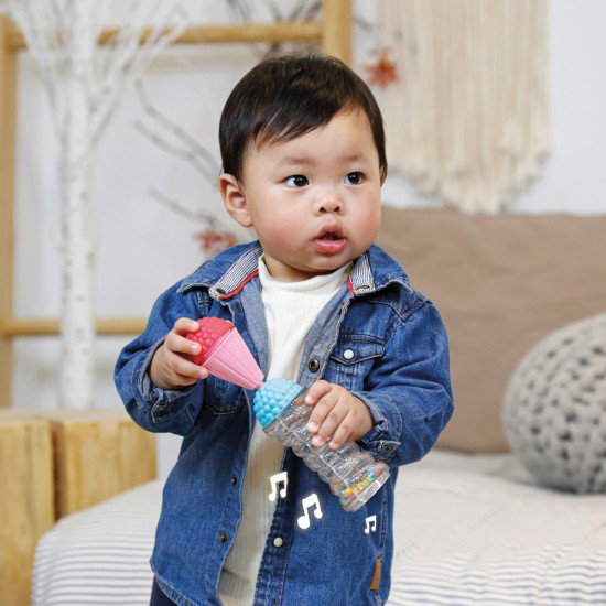 As Lalaboom Βρεφικό Παιχνίδι Κύλινδρος Ήχου Βροχής Με 4ΜΧ Χάντρες και Αξεσουάρ (1000-86163)