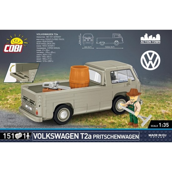 Cobi Volkswagen T2A Pickup Truck(COBI-24618) Cobi Volkswagen T2A Pickup Truck(COBI-24618)