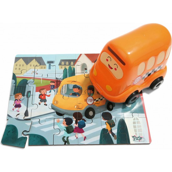 TOP BRIGHT Wooden Puzzles in School Bus (460006)