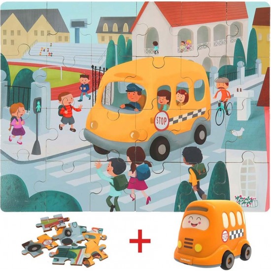 TOP BRIGHT Wooden Puzzles in School Bus (460006)