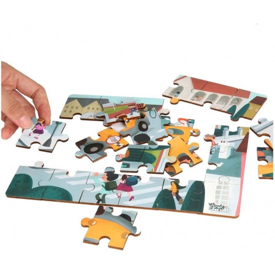 TOP BRIGHT Wooden Puzzles in School Bus (460006)