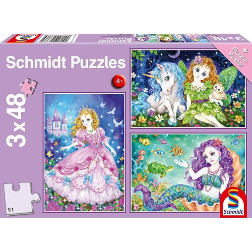 Παιδικό Puzzle Princess, Fairy & Mermaid (56376)