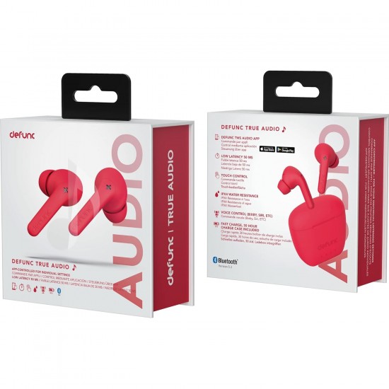Defunc TRUE AUDIO Bluetooth 5.3 Ασύρματα True Wireless Ακουστικά με θήκη (κόκκινο) (D4323)