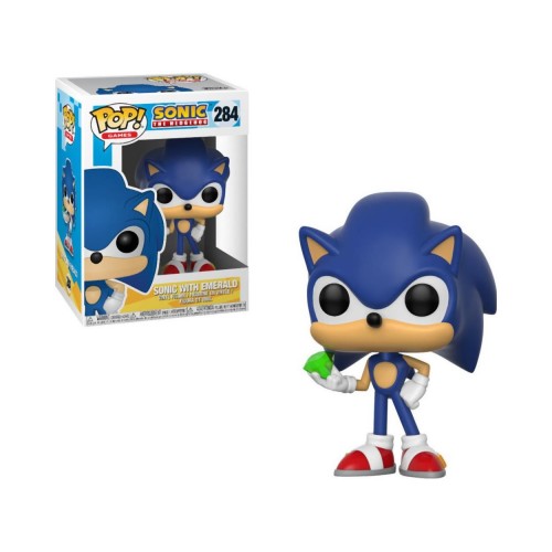 Funko Pop! Games: Sonic The Hedgehog - Sonic With Emerald #284 Vinyl Figure(033182)