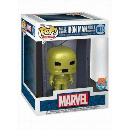 Funko Pop! Deluxe: Marvel Hall of Armor: Iron Man Model 1 Golden Armor (Mettalic) (PX Previews Exclusive) #1035 Bobble-Head Vinyl Figure (073026)