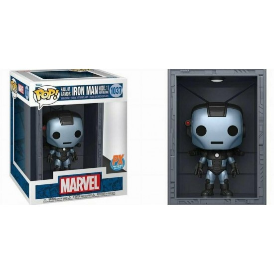 Funko Pop! Deluxe: Marvel Hall of Armor: Iron Man Model 11 War Machine (Mettalic) (PX Previews Exclusive) #1037 Bobble-Head Vinyl Figure (074816)