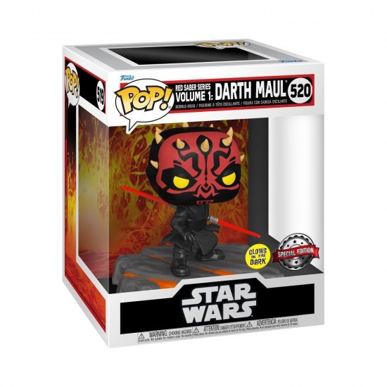 Funko Pop! Deluxe: Disney Star Wars - Red Saber Series Volume 1: Darth Maul (Glows in the Dark) (Special Edition) #520 Bobble-Head Vinyl Figure (074820)