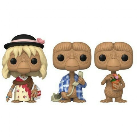 Funko Pop! 3-Pack Movies: E.T. - E.T. in Disguise / E.T. in Robe / E.T. with Flowers (Special Edition) Vinyl Figures (076177)