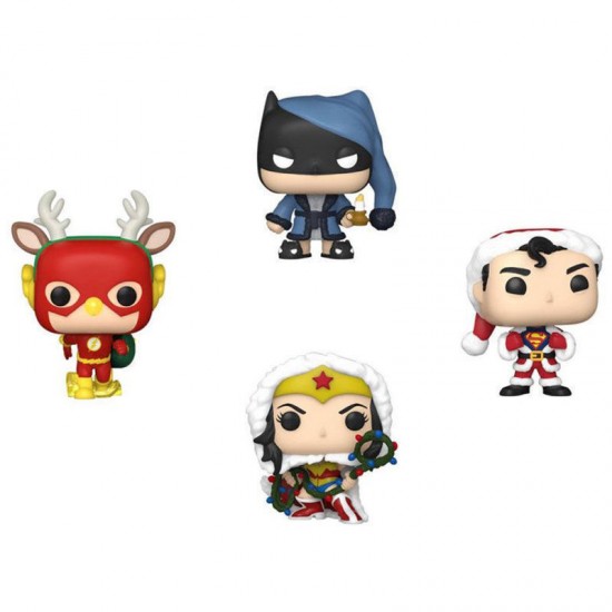 Funko Pocket Pop! 4-Pack Marvel - Happy Holidays Tree Box (Glows in the Dark) (Diamond Collection) Vinyl Figures Keychain (077546)