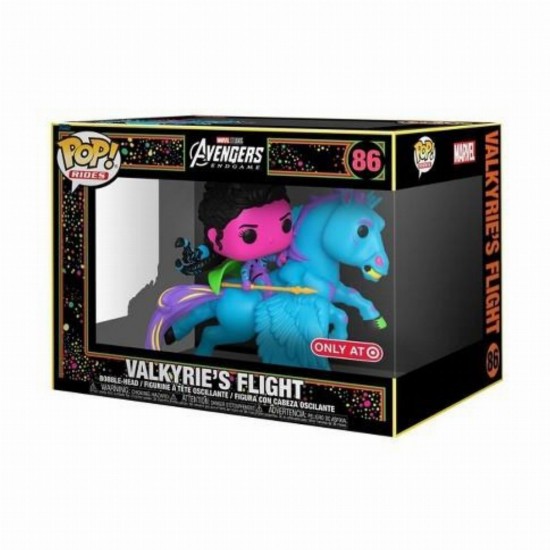 Funko Pop! Rides Deluxe: Marvel Avengers End Game Valkyries's Flight (Blacklight) (Special Edition) #86 Bobble-Head Vinyl Figures (077551)