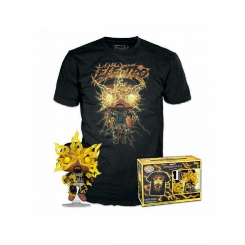 Funko Pop! & Tee (Adult): Spider-Man No Way Home S3 - Electro (Glows in the Dark) Vinyl Figure & T-Shirt (L) (080994)