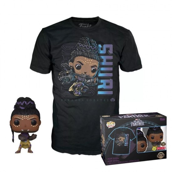 Funko Pop! & Tees (Adult): Marvel Black Panther - Shuri (Glows in the Dark) Bobble-Head Vinyl Figure & T-Shirt (M) (081001)