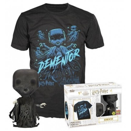Funko Pop! & Tee (Adult): Harry Potter - Dementor (Glows in the Dark) Vinyl Figure and T-Shirt (XL) (083124) Funko Pop! & Tee (Adult): Harry Potter - Dementor (Glows in the Dark) Vinyl Figure and T-Shirt (XL) (083124)